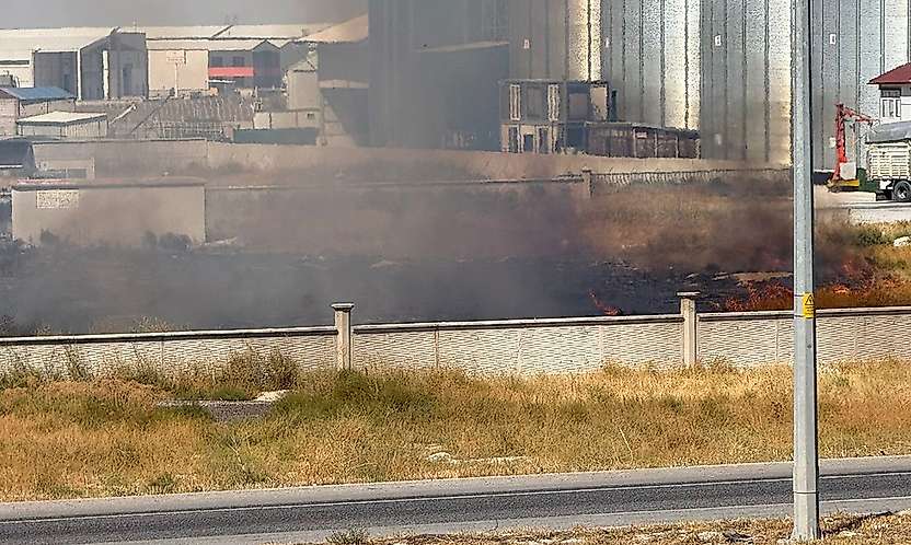 Konya'da ot yangını paniği