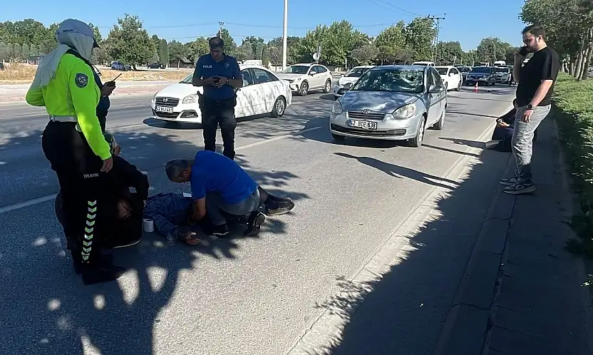 Konya'da otomobilin çarptığı yaşlı yaralandı