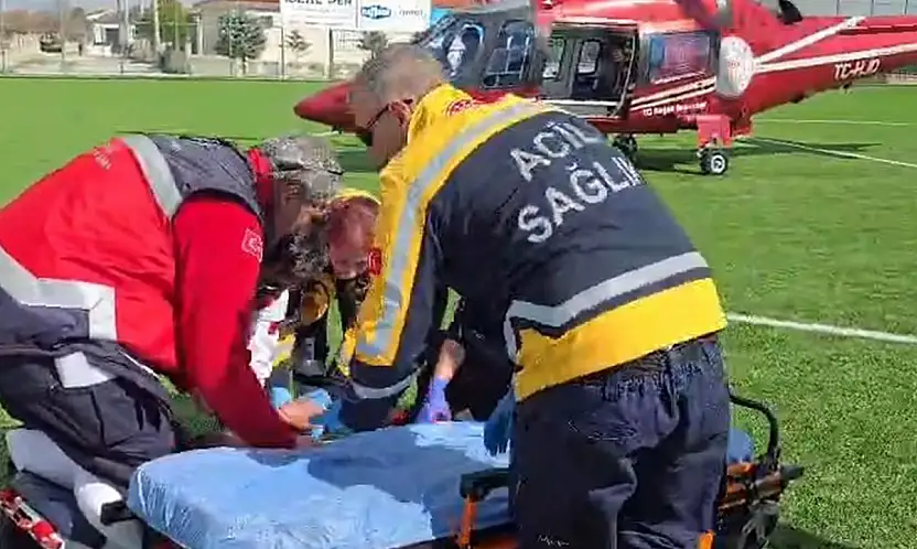 Konya'da rahatsızlanan vatandaşın imdadına hava ambulansı yetişti