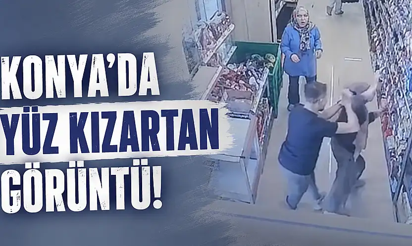 Konya'da yüz kızartan görüntü! Marketteki kadın çalışana çirkin saldırı