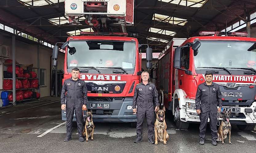 Konya itfaiyesi Trabzon'da K-9 eğitimine katıldı