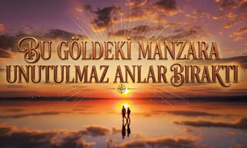 Konya sınırındaki gölde  kızıl manzara